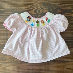 EUC Busy Bees Smocks Disney Princess Smocked Shirt 24mo